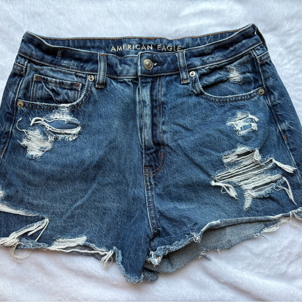 American Eagle Outfitters Distressed Blue Jean Shorts